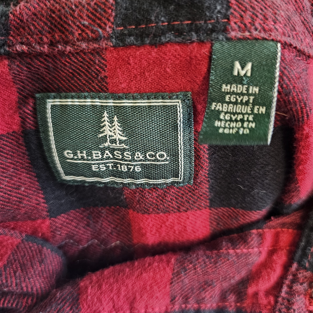 G.H. Bass & Co. Red and Black Plaid Button Down Shirt - Picture 3 of 3